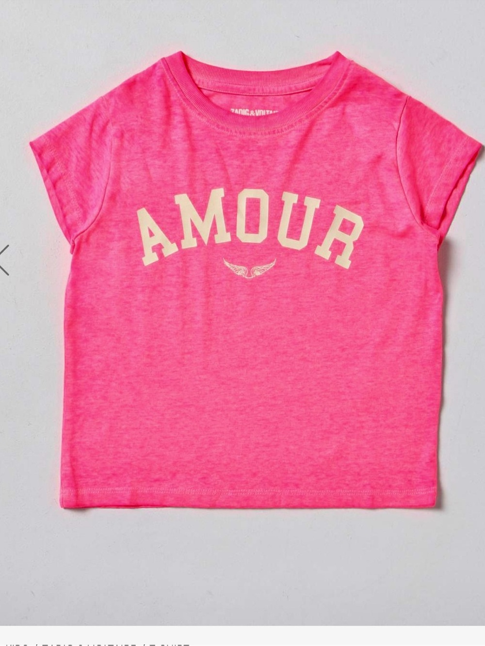 Zadig & Voltaire Kids Neon Pink 'AMOUR' Graphic Tee